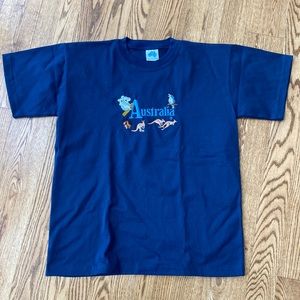 Vintage 100% cotton Australia tourist embroidered short sleeve tee travel